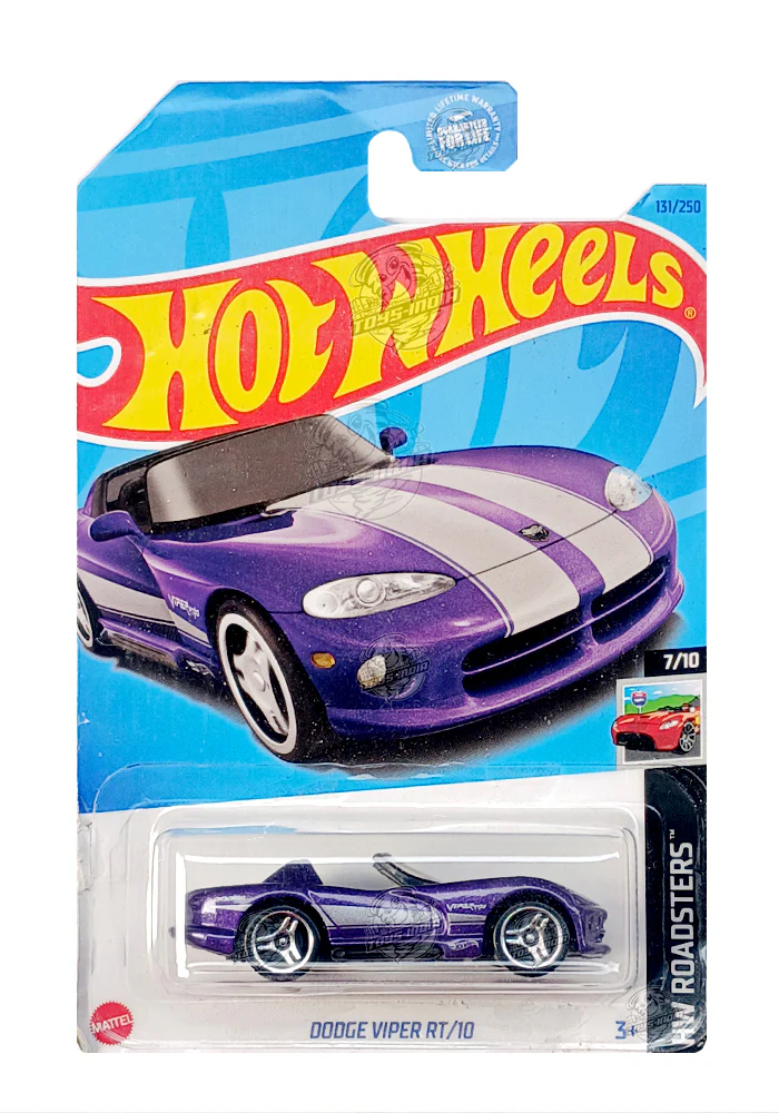 EXCLUSIVES Hot Wheels Dodge Viper RT/10 - Purple / Silver - 2021 Card (Card Damage / Car in Excellent Condition) (With Protector Case)