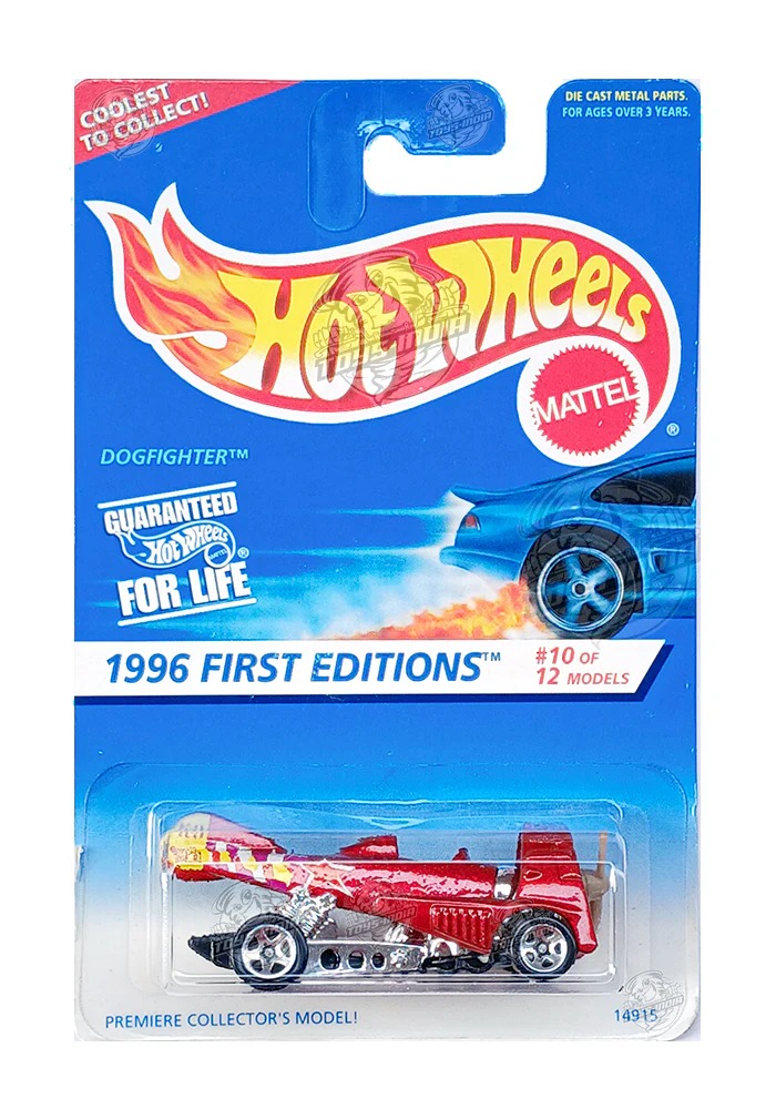 EXCLUSIVES Hot Wheels Dogfighter - Red - 1995 Card (With Protector Case)