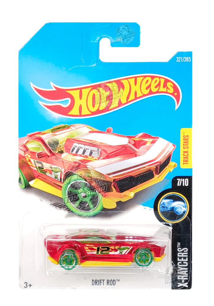 EXCLUSIVES Hot Wheels Drift Rod - Red - 2015 Card (With Protector Case)