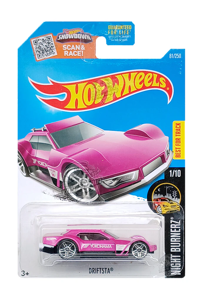 EXCLUSIVES Hot Wheels Driftsta - Pink - 2013 Card (With Protector Case)