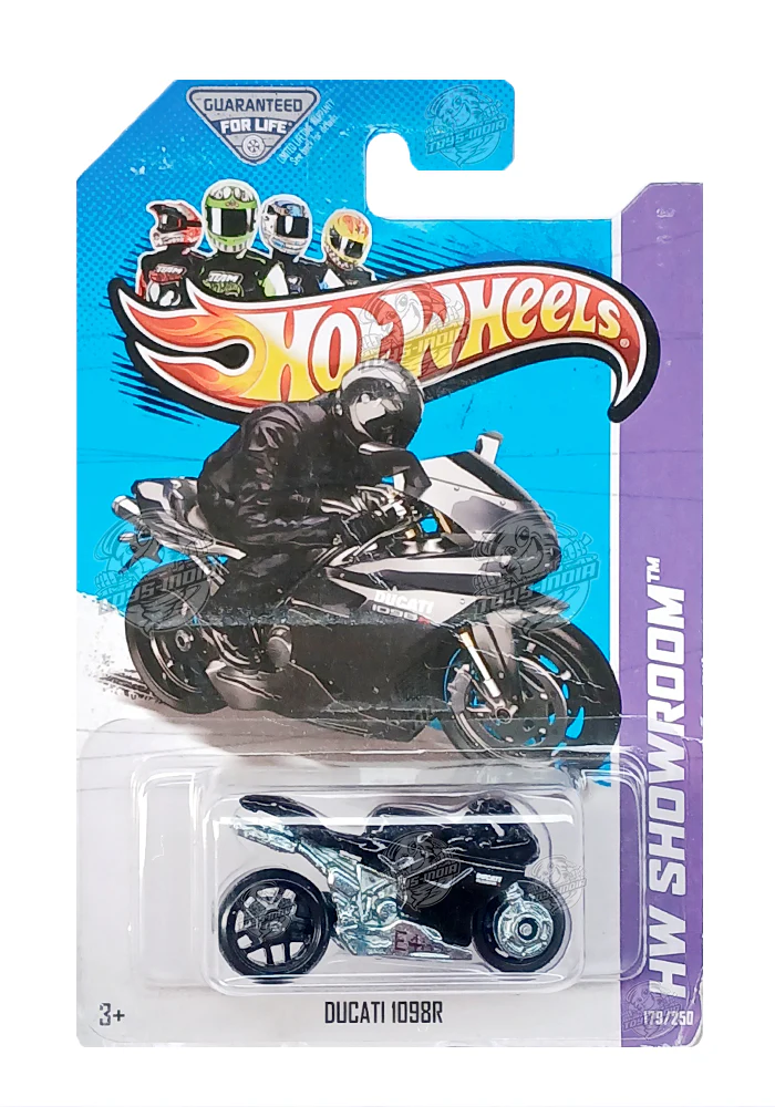 EXCLUSIVES Hot Wheels Ducati 1098R - Black / Silver - 2012 Card (With Protector Case)