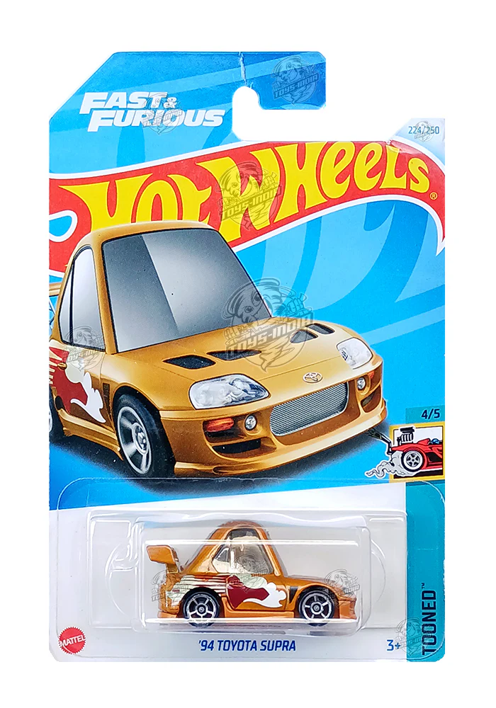EXCLUSIVES Hot Wheels Fast & Furious Tooned '94 Toyota Supra - Brown - 2021 Card (With Protector Case)