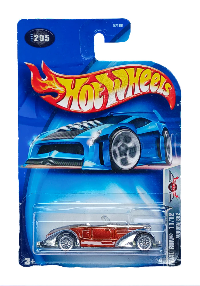 EXCLUSIVES Hot Wheels Final Run Auburn 852 - Brown / Silver - 2003 Card (With Protector Case)