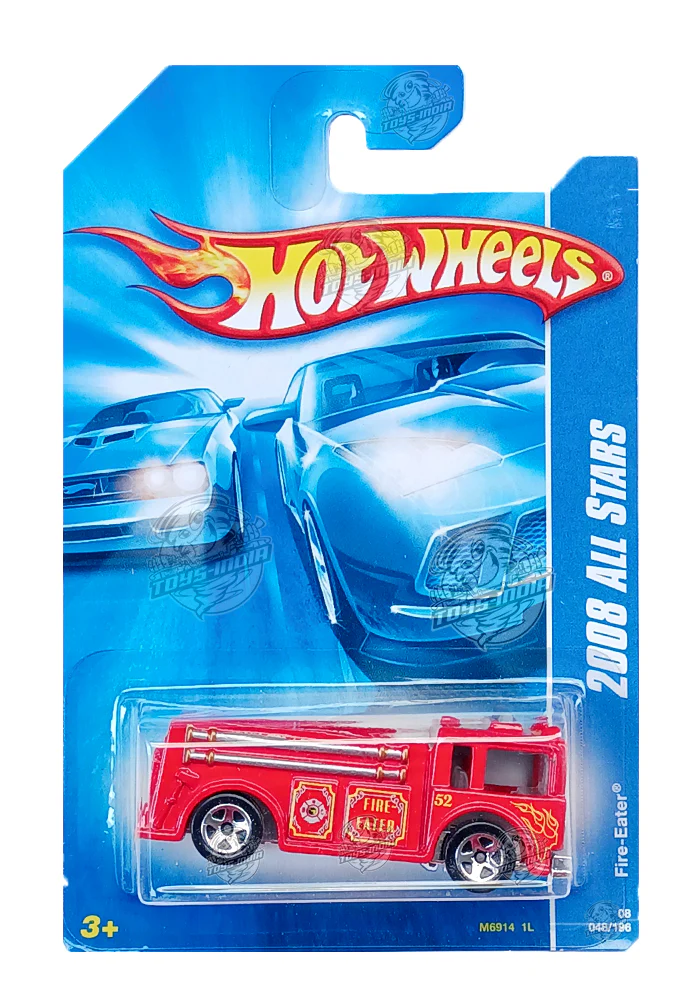 EXCLUSIVES Hot Wheels Fire Eater - Red - 2007 Card (With Protector Case)