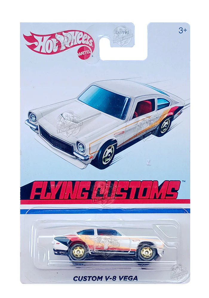 EXCLUSIVES Hot Wheels Flying Customs Custom V-8 VEGA - White - 2019 Card (With Protector Case)