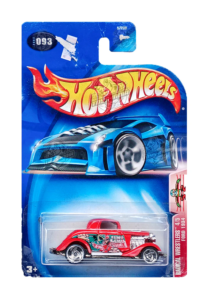 EXCLUSIVES Hot Wheels Ford 1934 - Red - 2003 Card (Card Damage / Car in Excellent Condition) (With Protector Case)