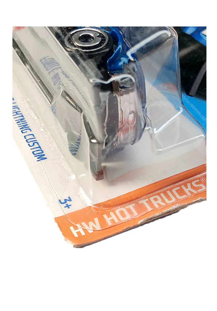 EXCLUSIVES Hot Wheels Ford F-150 Lightning Custom - Blue - 2021 Card (Blister Damage / Car in Excellent Condition) (With Protector Case) - Image 2