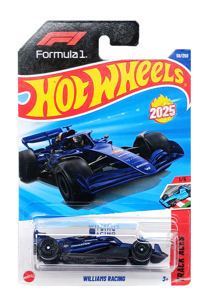 EXCLUSIVES Hot Wheels Formula 1 Williams Racing - Blue / Black - 2024 Card (Creased Card / Car in Excellent Condition) (With Protector Case)