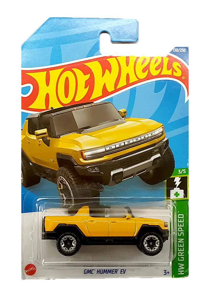 EXCLUSIVES Hot Wheels GMC Hummer EV - Yellow - 2021 Card (With Protector Case)
