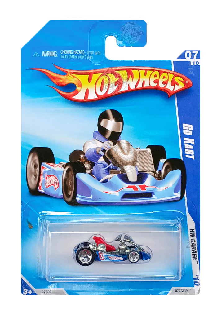 EXCLUSIVES Hot Wheels Go Kart - Blue / Silver - 2009 Card (With Protector Case)