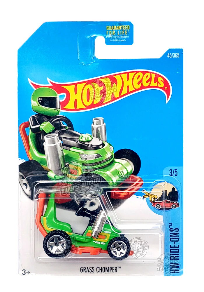 EXCLUSIVES Hot Wheels Grass Chomper - Green / Orange - 2015 Card (With Protector Case)