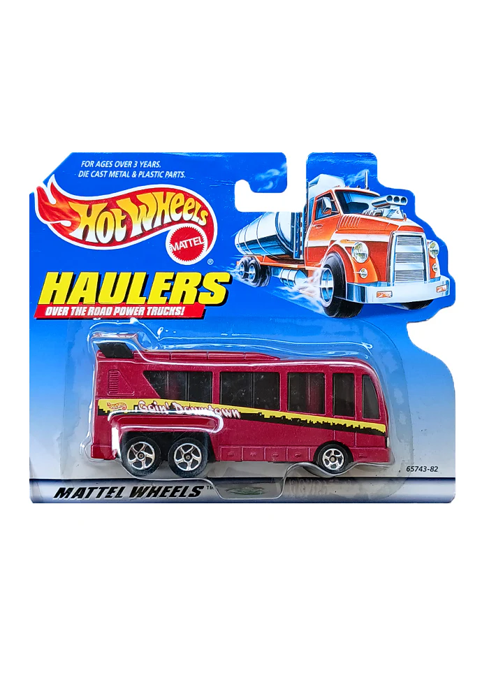EXCLUSIVES Hot Wheels Haulers Goin' Downtown - Red- 1998 Card