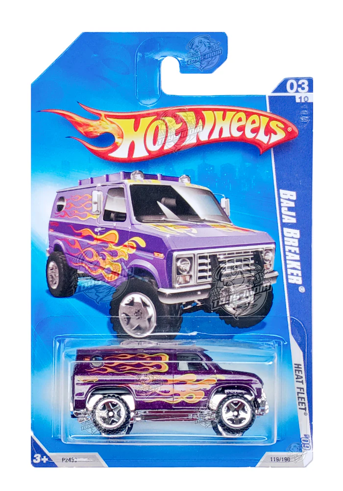 EXCLUSIVES Hot Wheels Heat Fleet Baja Breaker - Purple - 2008 Card (With Protector Case)