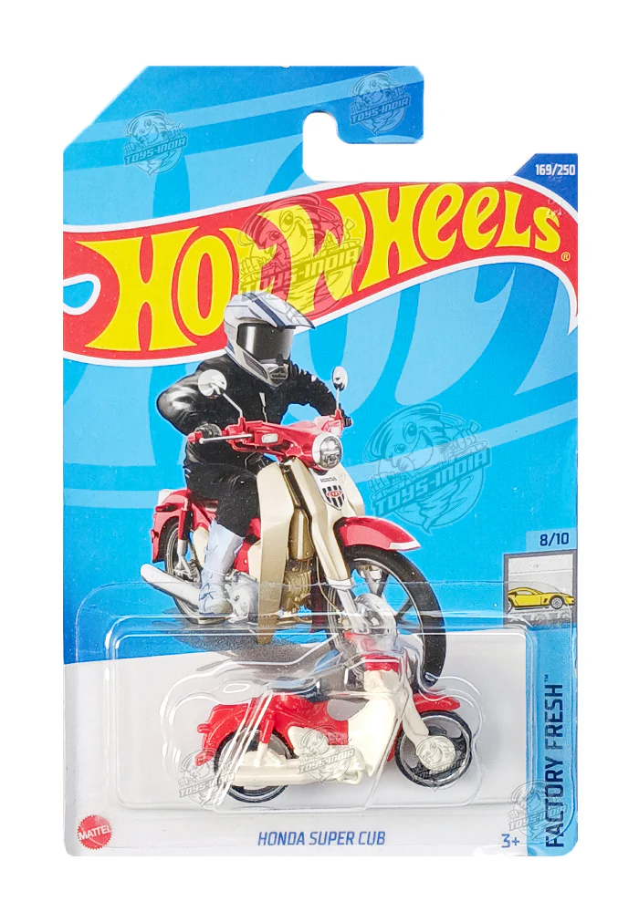 EXCLUSIVES Hot Wheels Honda Super Cub - White / Red - 2021 Card (With Protector Case)