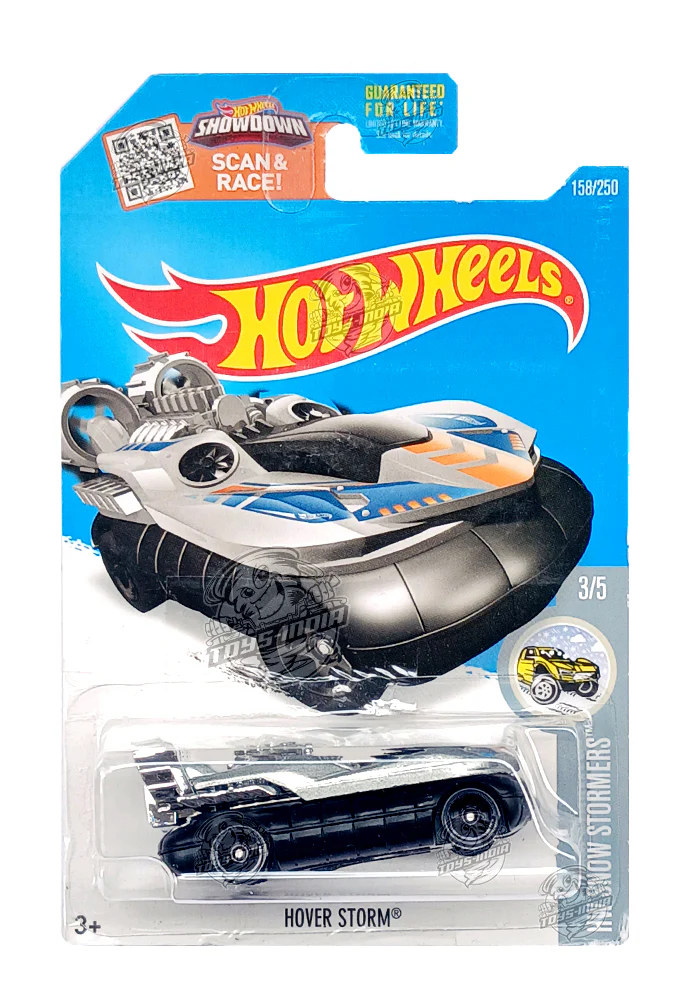 EXCLUSIVES Hot Wheels Hover Storm - Silver / Black - 2015 Card (With Protector Case)