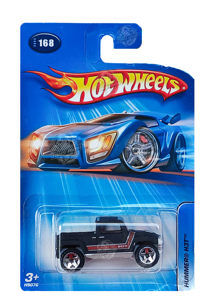 EXCLUSIVES Hot Wheels Hummer H3T - Black - 2004 Card (With Protector Case)