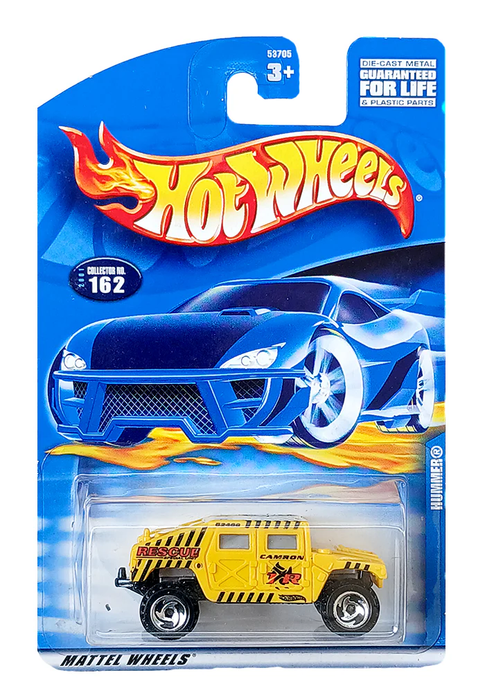 EXCLUSIVES Hot Wheels Hummer - Yellow - 2000 Card (With Protector Case)