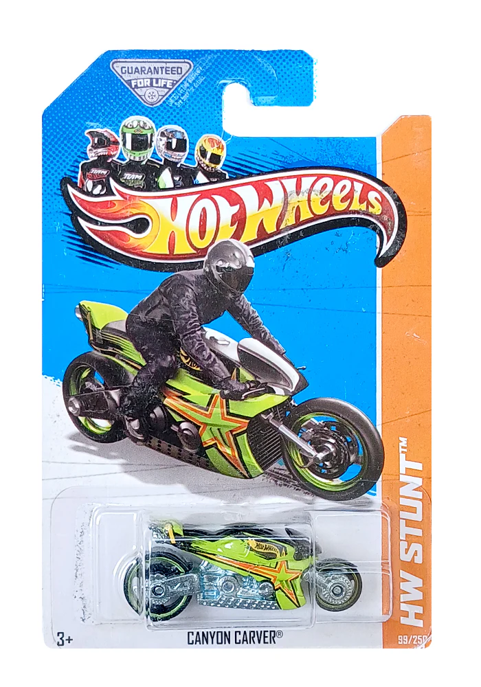 EXCLUSIVES Hot Wheels HW Stunt Canyon Carver - Green - 2012 Card (With Protector Case)