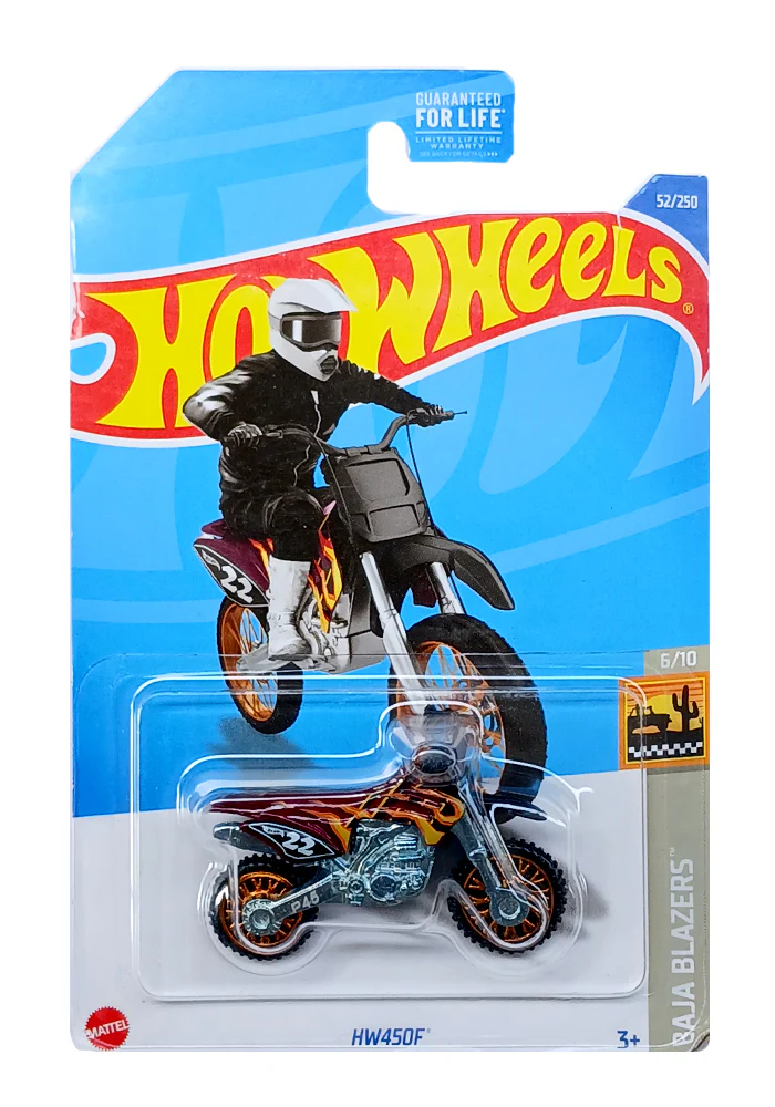 EXCLUSIVES Hot Wheels HW450F - Red / Yellow - 2021 Card (With Protector Case)