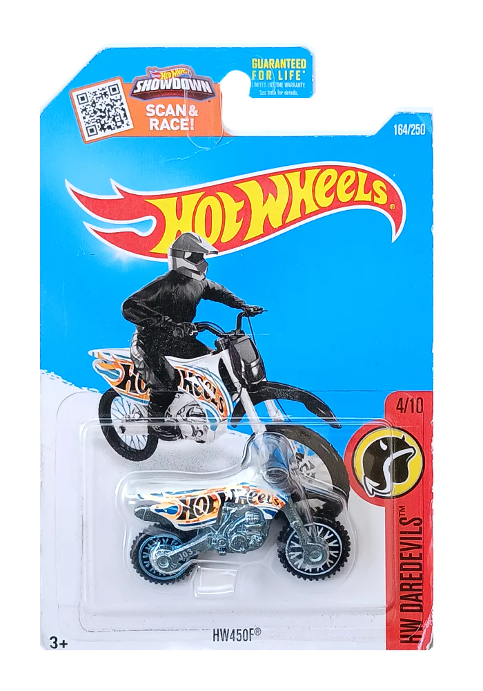 EXCLUSIVES Hot Wheels HW450F - White / Orange - 2015 Card (With Protector Case)