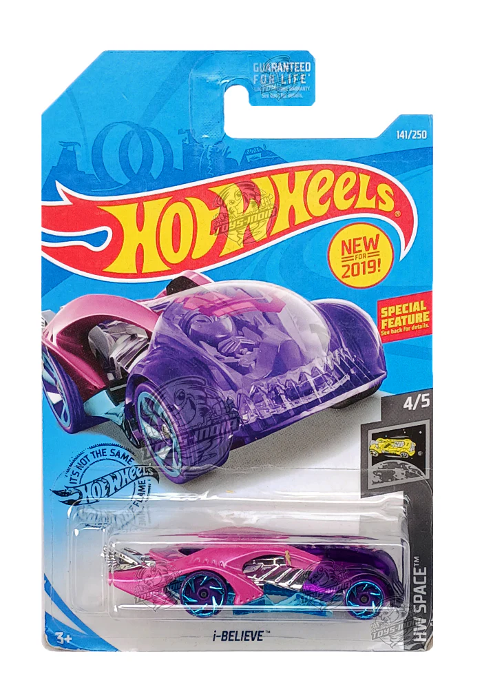 EXCLUSIVES Hot Wheels i-Believe - Pink / Purple - 2017 Card (Blister Damage / Car in Excellent Condition) (With Protector Case)