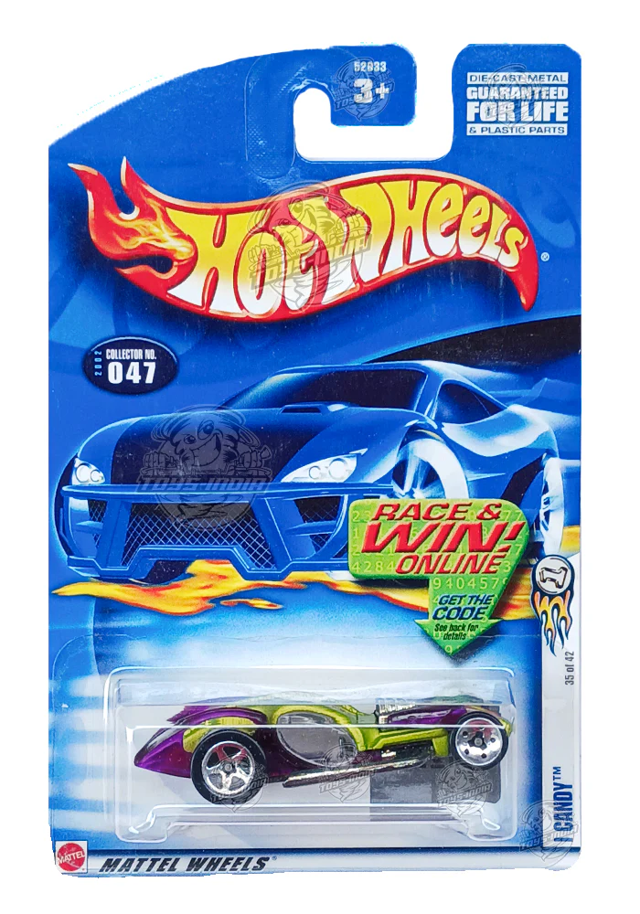 EXCLUSIVES Hot Wheels I Candy - Green / Purple - 2001 Card (With Protector Case)