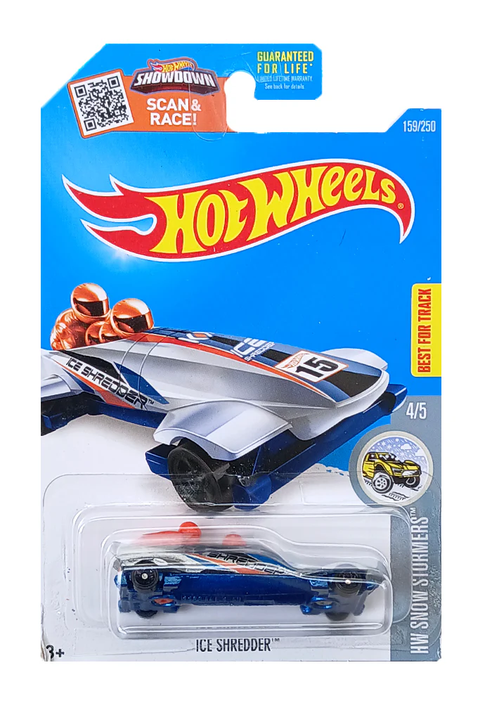 EXCLUSIVES Hot Wheels Ice Shredder - Silver / Orange - 2015 Card (With Protector Case)