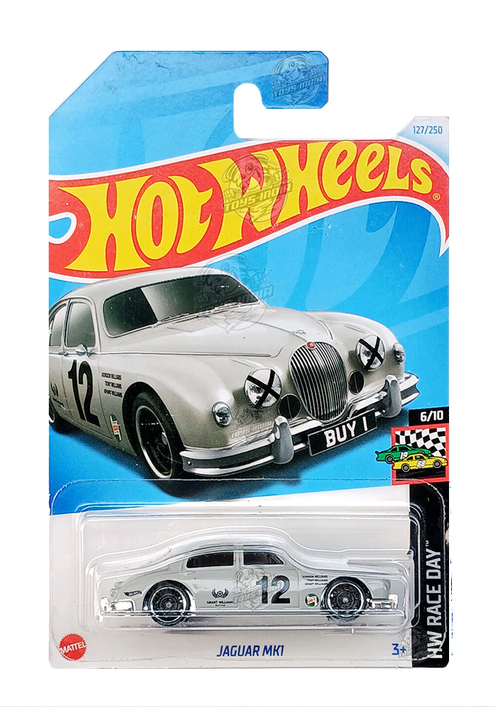 EXCLUSIVES Hot Wheels Jaguar MK1 - Grey - 2024 Card (With Protector Case)
