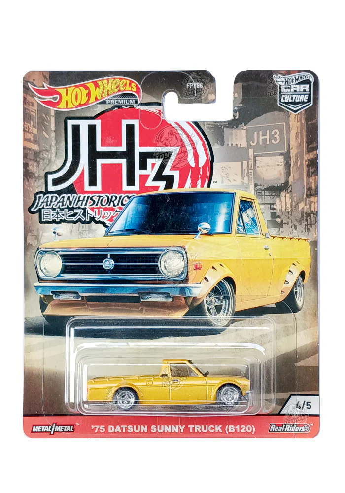 EXCLUSIVES Hot Wheels Japan Historics 3 Collection '75 Datsun Sunny Truck (B120) - Yellow