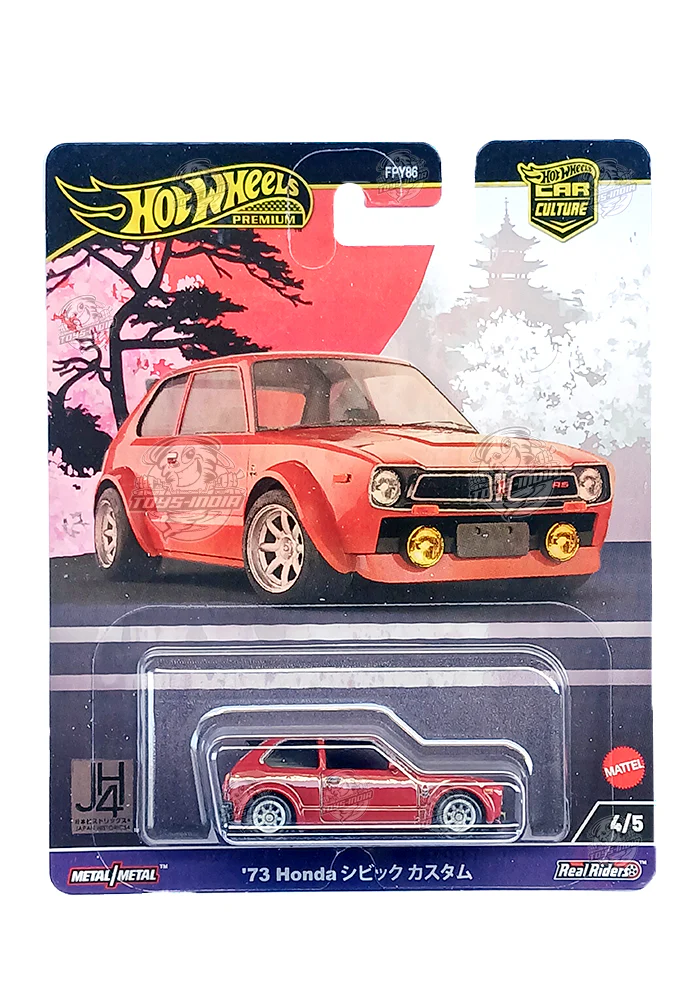 EXCLUSIVES Hot Wheels Japan Historics 4 Collection '73 Honda Civic Custom - Red - 2024 Card (With Protector Case)