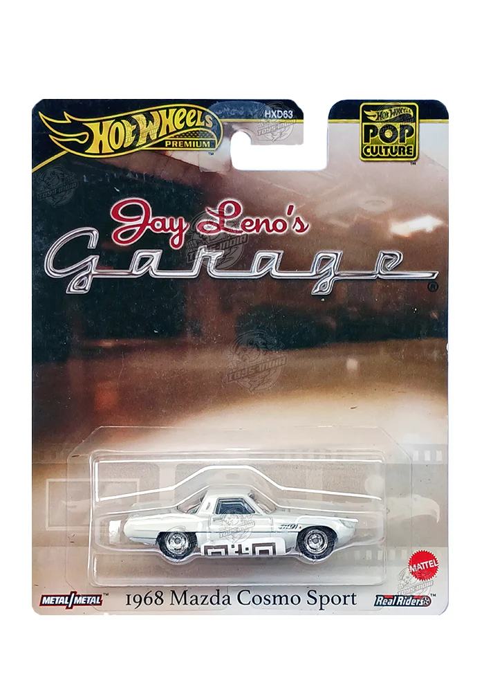 EXCLUSIVES Hot Wheels Jay Leno's Garage 1968 Mazda Cosmo Sport - White - 2024 Card