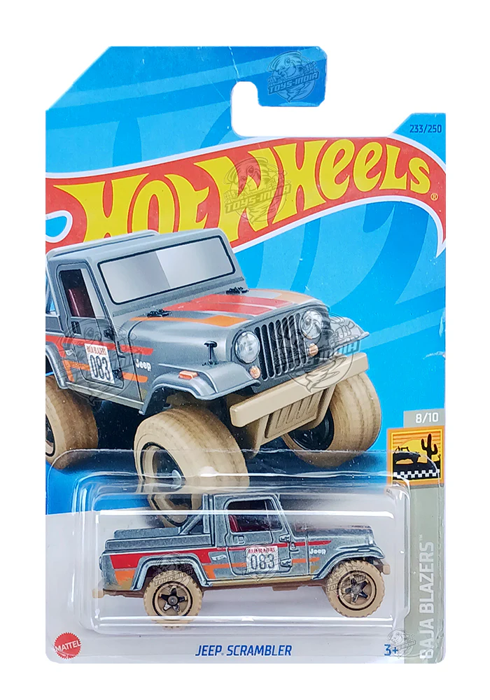 EXCLUSIVES Hot Wheels Jeep Scrambler - Grey - 2021 Card (Card Damage / Car in Excellent Condition) (With Protector Case)