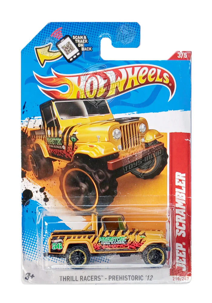 EXCLUSIVES Hot Wheels Jeep Scrambler - Yellow / Black - 2011 Card (With Protector Case)
