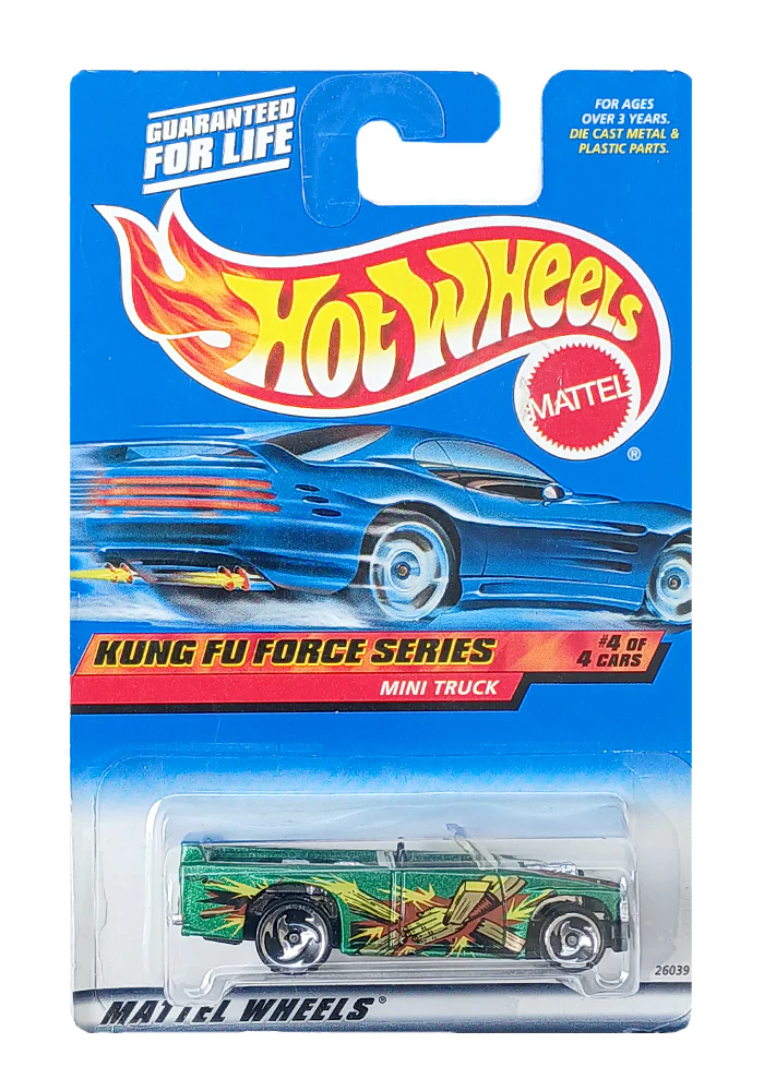 EXCLUSIVES Hot Wheels Kung Fu Force Series Mini Truck - Green - 1999 Card (With Protector Case)