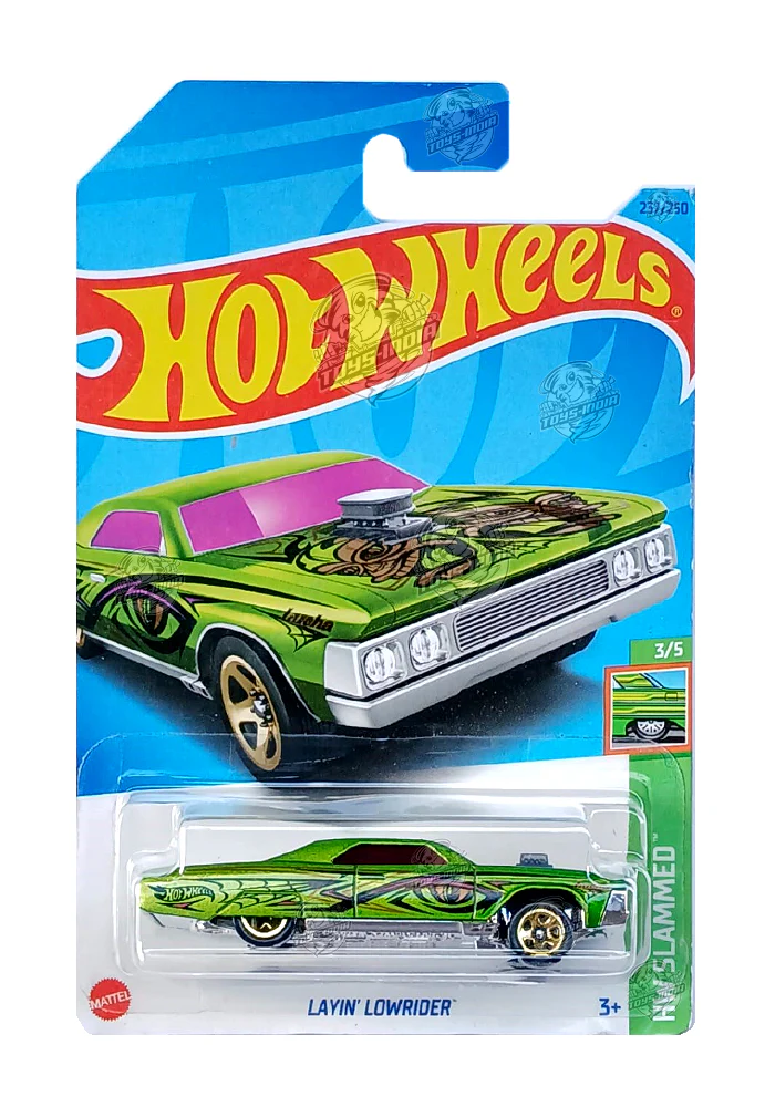 EXCLUSIVES Hot Wheels Layin' Lowrider - Green / Purple - 2021 Card (With Protector Case)