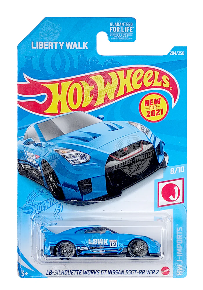 EXCLUSIVES Hot Wheels LB-Silhouette Works GT Nissan 35GT-RR Ver.2 - Blue - 2020 Card (Blister Damage / Car in Excellent Condition) (With Protector Case)