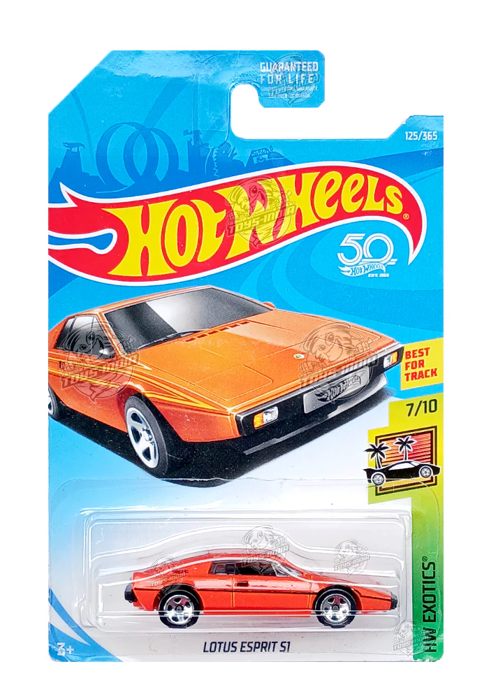 EXCLUSIVES Hot Wheels Lotus Esprit S1 - Orange - 2017 Card (With Protector Case)