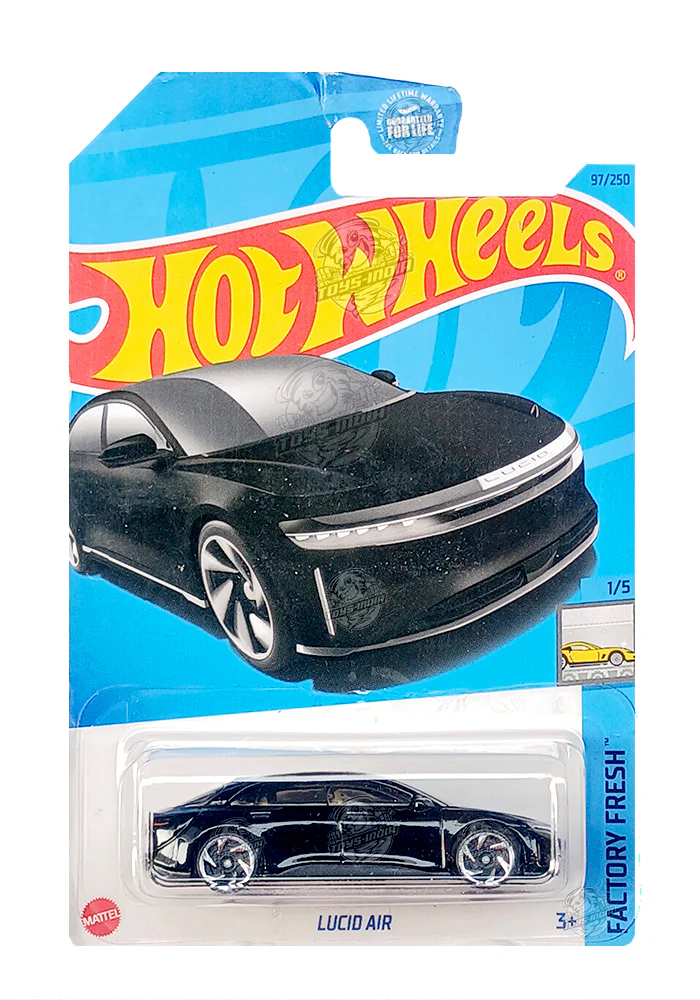 EXCLUSIVES Hot Wheels Lucid Air - Black - 2021 Card (Card Damage / Car in Excellent Condition) (With Protector Case) (Type 2)