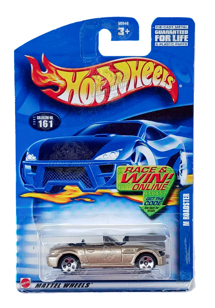 EXCLUSIVES Hot Wheels M Roadster - Golden - 2001 Card (With Protector Case)