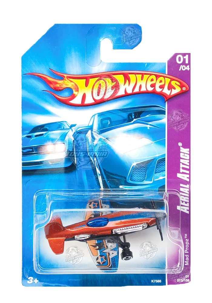 EXCLUSIVES Hot Wheels Mad Propz - Orange / Blue - 2007 Card (With Protector Case)