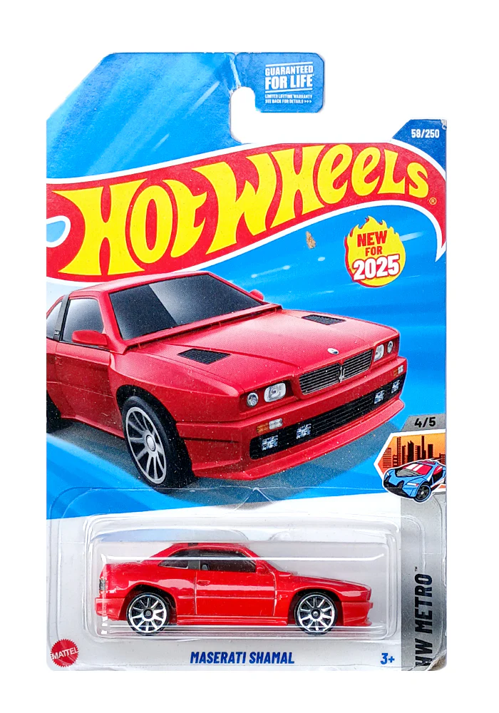 EXCLUSIVES Hot Wheels Maserati Shamal - Red - 2024 Card (Creased Card / Car in Excellent Condition) (With Protector Case)