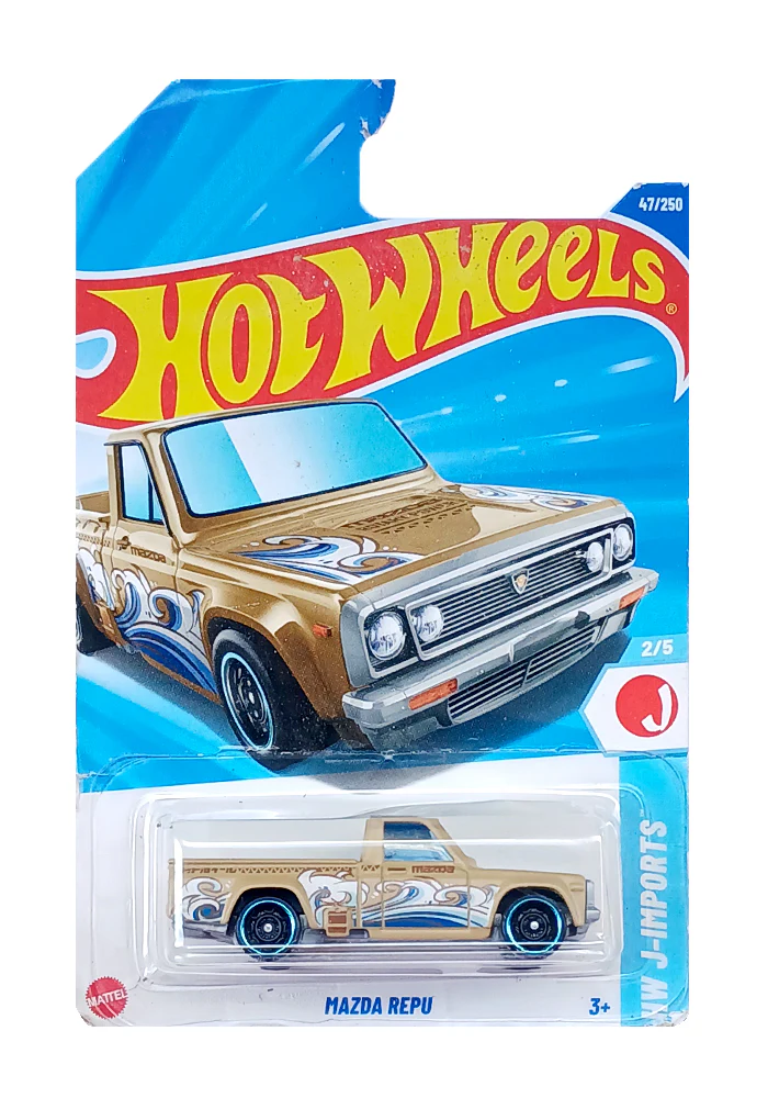 EXCLUSIVES Hot Wheels Mazda Repu - Golden- 2024 Card (Card Damage / Car in Excellent Condition) (With Protector Case)