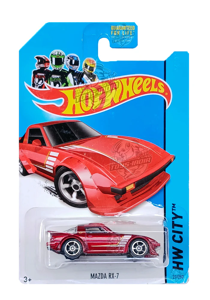 EXCLUSIVES Hot Wheels Mazda RX-7 - Red - 2013 Card (With Protector Case) - Image 2