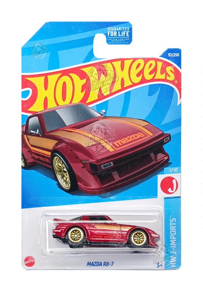 EXCLUSIVES Hot Wheels Mazda RX-7 - Red - 2021 (With Protector Case)