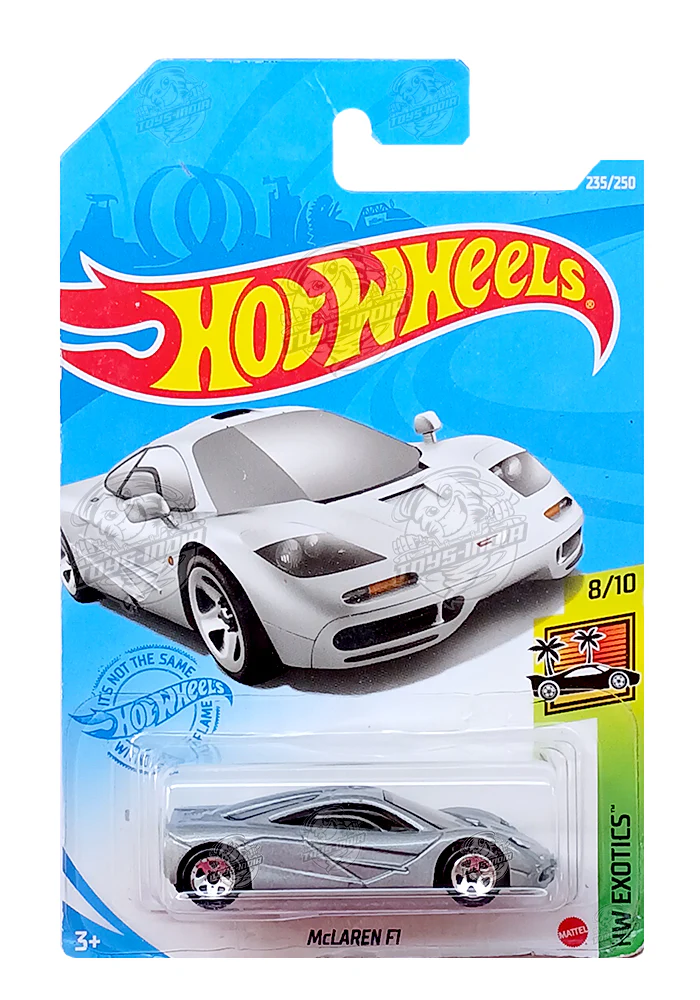 EXCLUSIVES Hot Wheels McLaren F1 - Silver - 2020 Card (With Protector Case)