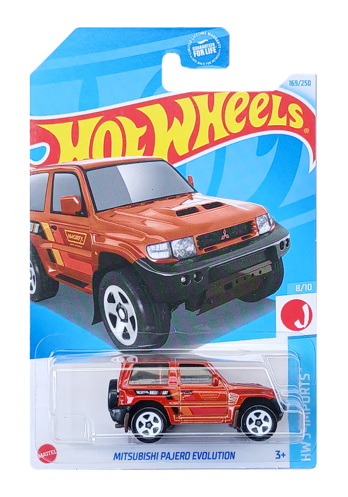 EXCLUSIVES Hot Wheels Mitsubishi Pajero Evolution - Orange - 2021 Card (With Protector Case)