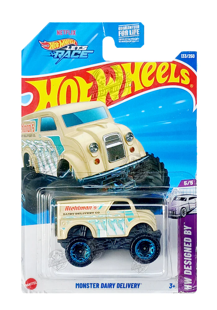 EXCLUSIVES Hot Wheels Monster Dairy Delivery - Beige - 2024 Card (With Protector Case)