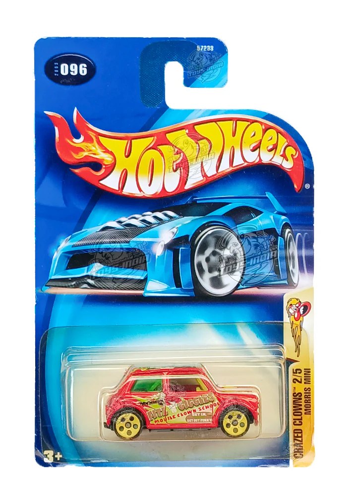EXCLUSIVES Hot Wheels Morris Mini - Red - 2003 Card (With Protector Case)