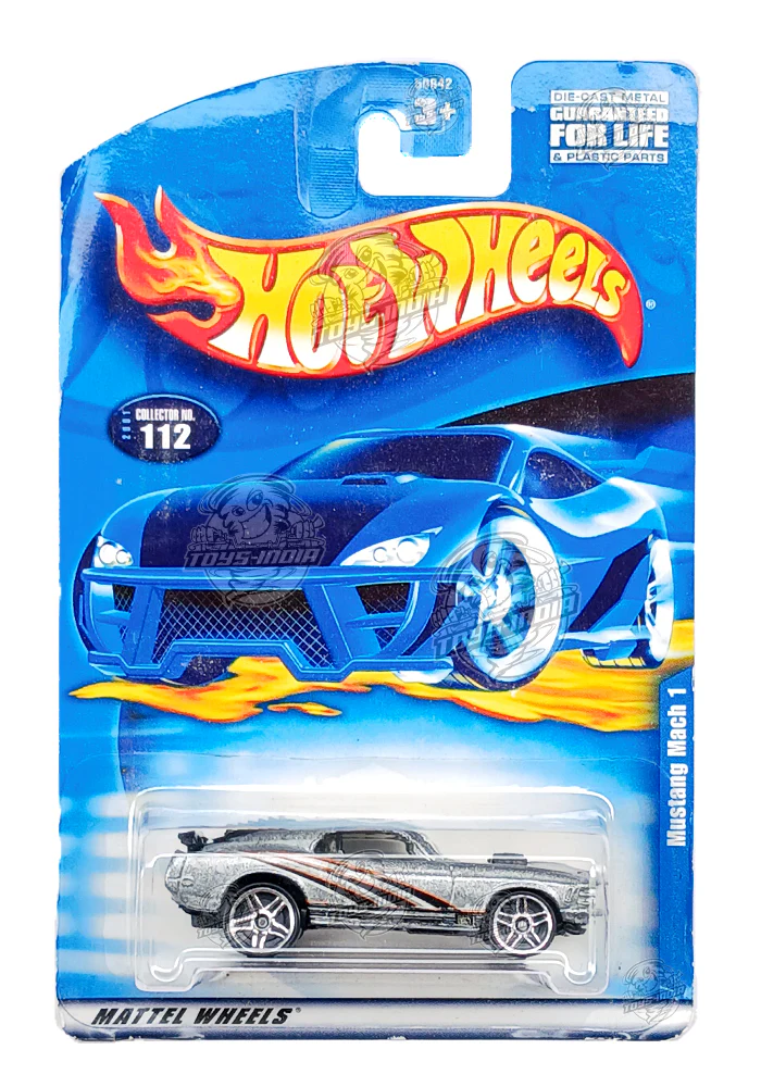 EXCLUSIVES Hot Wheels Mustang Mach 1 - Silver - 2000 Card (Creased Card / Car in Excellent Condition) (With Protector Case)