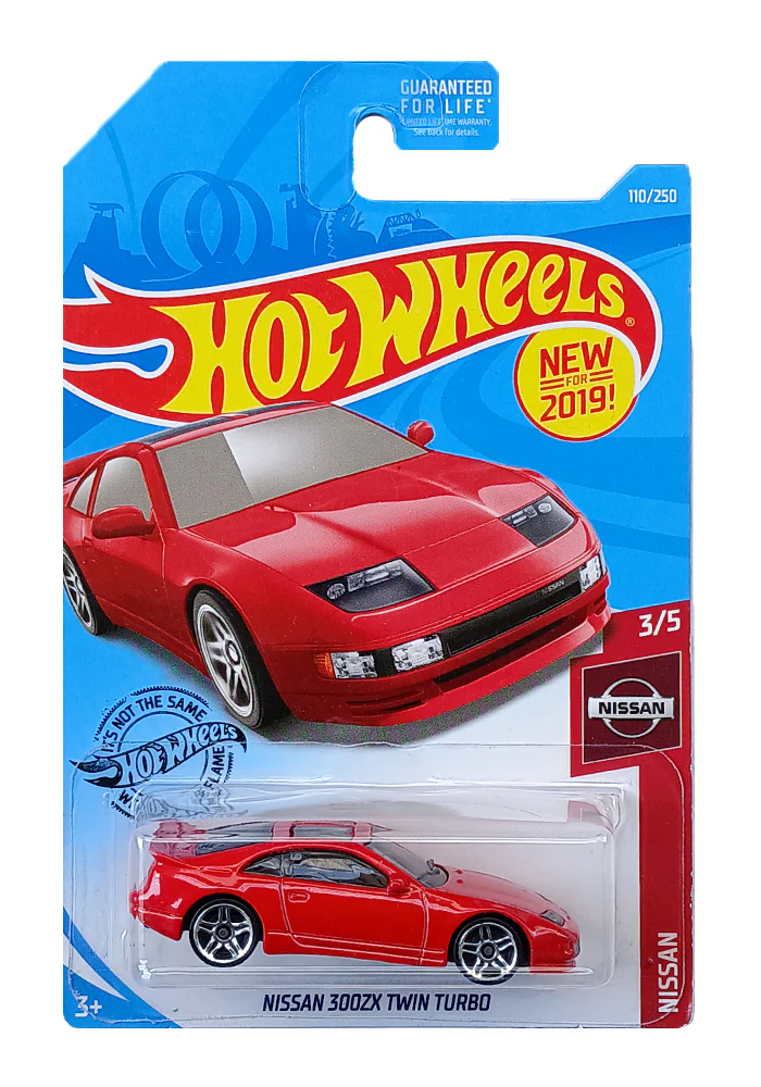 EXCLUSIVES Hot Wheels Nissan 300ZX Twin Turbo - Red - 2017 Card (With Protector Case)